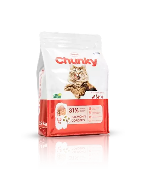 Chunky Gatos Salmón Y Cordero X 500 Gr